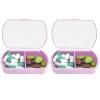2PCS Small Pill Case Travel Pill Box Cute Pill Organizer for Purse Portable Daily Medicine Organizer 2 Compartment Pill Holder for Vitamins, Fish Oil, Supplements view 1