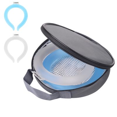 2PCS Neck Cooling Tube, with Insulated Bag, Wearable Ice Coolers Ring Keep Body Cool in Heat/Hot Weather,Reusable Neck Frozen Wraps for Summer in/Outdoor Sports.(Blue+White)