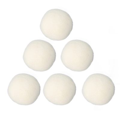 Wool Drying Balls, Reduce Static Electricity High Density 6 Pcs Remove Odors Drying Ball Adsorb Impurities for Clothes Washing (4cm)