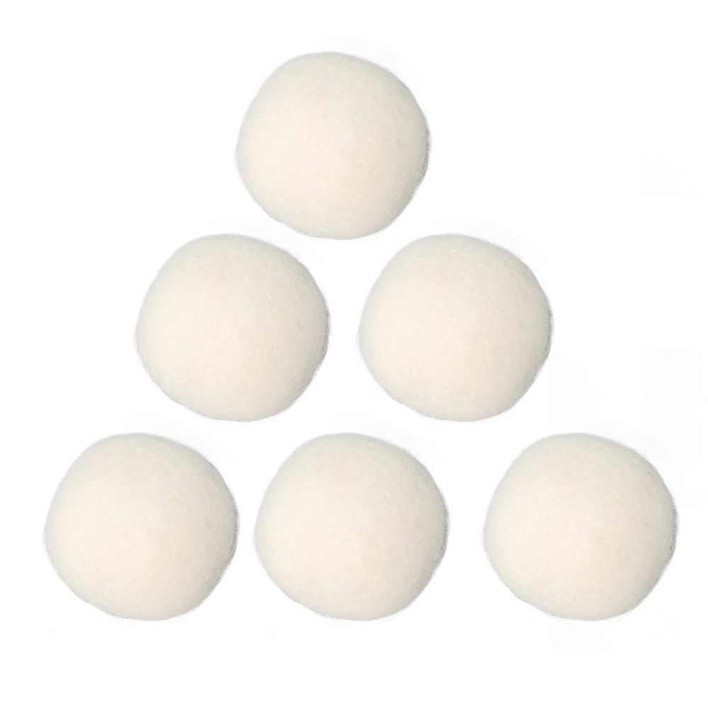 Wool Drying Balls, Reduce Static Electricity High Density 6 Pcs Remove Odors Drying Ball Adsorb Impurities for Clothes Washing (4cm)