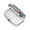 VTCTOASY Beach Conch Seascape Print Pill Box 2 Compartment Small Pill Case With Mirror Pill Organizer Portable Medicine Pillbox For Travel Pocket Purse view 2