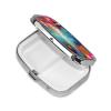 Abstract Oil Painting Print Pill Box 2 Compartment Small Pill Case with Mirror Pill Organizer Portable Medicine Pillbox for Travel Pocket Purse view 2