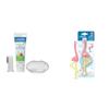 Dr. Brown's 100% Silicone Baby Finger Toothbrush and Toothpaste Set & Baby and Toddler Toothbrush, Flamingo 1-Pack, 1-4 Years view 1