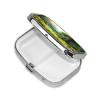 Woodland Land Flower Print Pill Box 2 Compartment Small Pill Case with Mirror Pill Organizer Portable Medicine Pillbox for Travel Pocket Purse view 2