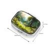 Woodland Land Flower Print Pill Box 2 Compartment Small Pill Case with Mirror Pill Organizer Portable Medicine Pillbox for Travel Pocket Purse view 3