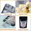 200 Mylar Bags for Food Storage 6X9 Mylar Bags with Window Large Candy Packaging Resealable Bags Black Stand Up Pouches Edible Packaging for Small Business view 2