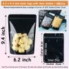 200 Mylar Bags for Food Storage 6X9 Mylar Bags with Window Large Candy Packaging Resealable Bags Black Stand Up Pouches Edible Packaging for Small Business view 3