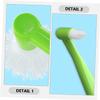 minkissy 4pcs Double-Ended Ergonomic Toothbrush Multi-use Interdental Cleaning Tools for Braces Dentures and Daily Oral Care Compact Design Blue White Pink Green view 3