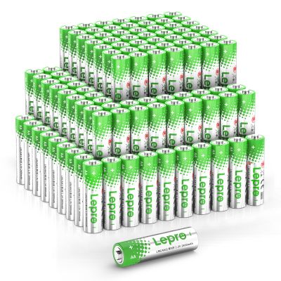 Lepro AA Batteries 100 Pack (Reclosable Packaging) - 1.5V Alkaline Double A Batteries with 2800mAh Max Long-Lasting Power, Leak-Proof & Corrosion-Resistant, Ideal for Home & Office Devices