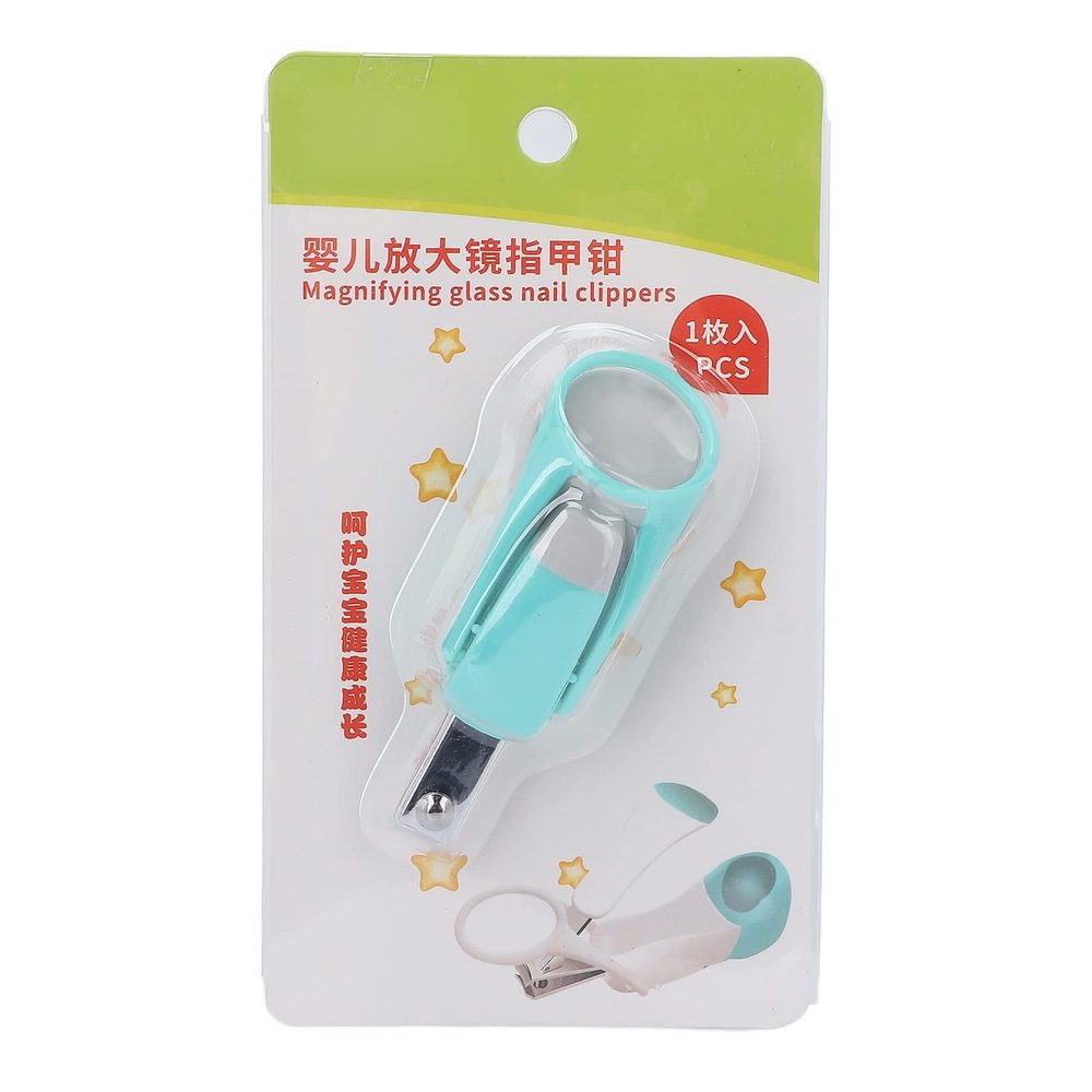 Light Zoom Nail Clipper, Nail Clippers with fold Away Magnifier, Portable Lightweight Zoom Manicure Clipper for Infants Elderly (Green + Gray)