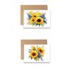 Aria Rae Design Assorted Flat Notecards, Watercolor Sunflower note cards, Set of 12 with envelopes, Sun flower, stationery, greeting card, handmade cards, blank on backside view 2