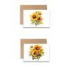 Aria Rae Design Assorted Flat Notecards, Watercolor Sunflower note cards, Set of 12 with envelopes, Sun flower, stationery, greeting card, handmade cards, blank on backside view 3