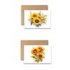 Aria Rae Design Assorted Flat Notecards, Watercolor Sunflower note cards, Set of 12 with envelopes, Sun flower, stationery, greeting card, handmade cards, blank on backside view 4