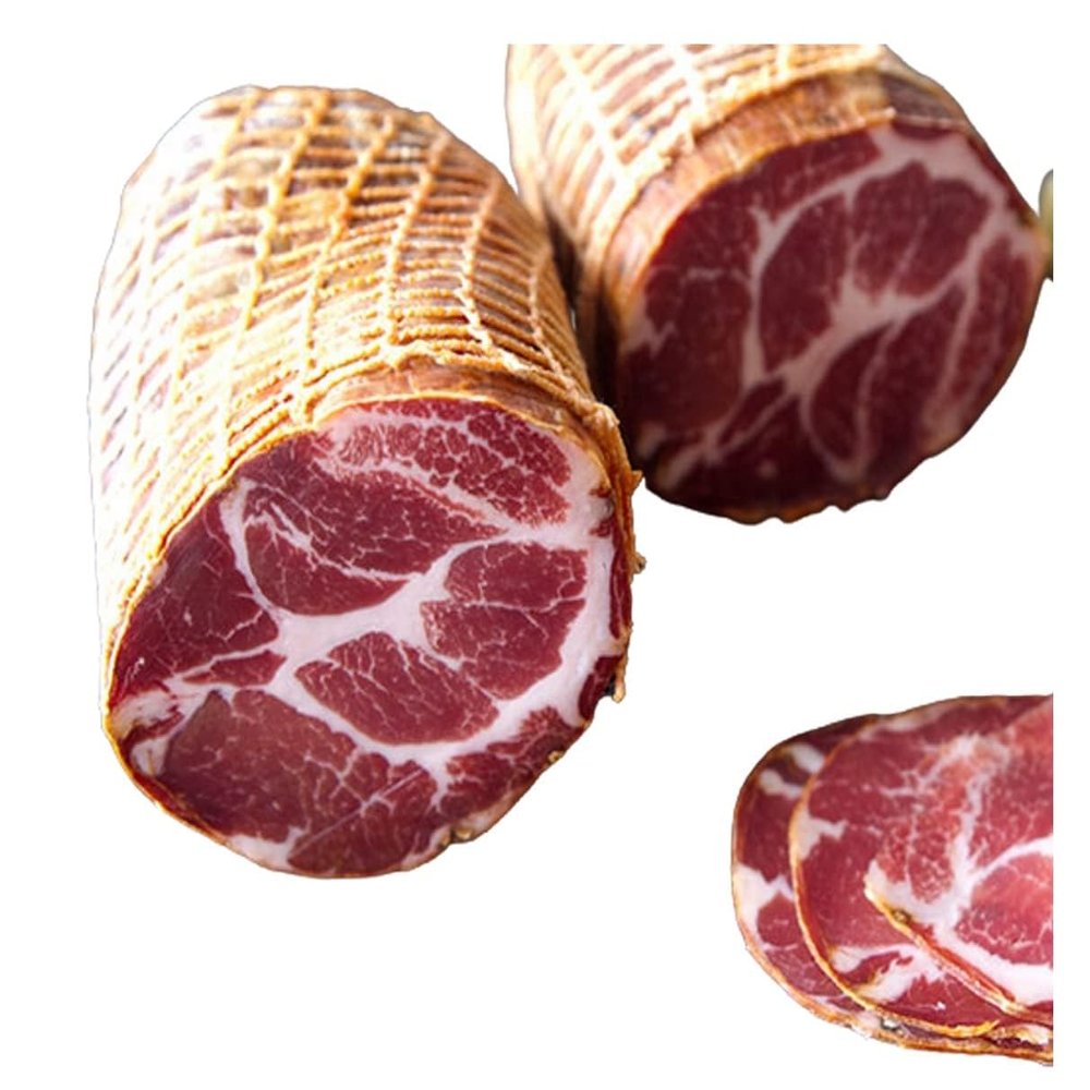 Fortuna's Coppa, aka Capicola, Dry Cured Boneless Pork Shoulder (16-20 oz) with Rich Earthy Flavor, Made in USA, 3-6 Month Shelf Life When Refrigerated - Perfect for Charcuterie Boards (Black Pepper - Sweet)
