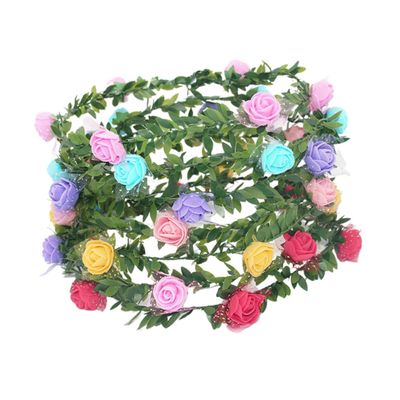 FRCOLOR 10pcs Hawaiian Floral Wreath Garland Headdress for Party Decoration Vibrant Plastic Flower Vine Hairband for Weddings Beach Events and Photo Props