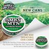 Smokey Mountain Caffeinated Pouches - 5 Can Sampler Pack - 2 Wintergreen and 1 Each of Arctic Mint, Spearmint and Caramel Coffee - 15 Pouches Per Can view 2