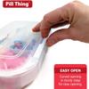 8 Time a Day Travel Sized Pill Case with Large Compartments and Airtight Seal, Adjustable Dividers, Silicone Gasket Waterproof Med Box, Numbered Stickers and Medication Map (Clear, 2 Pack) view 3