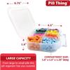 8 Time a Day Travel Sized Pill Case with Large Compartments and Airtight Seal, Adjustable Dividers, Silicone Gasket Waterproof Med Box, Numbered Stickers and Medication Map (Clear, 2 Pack) view 4