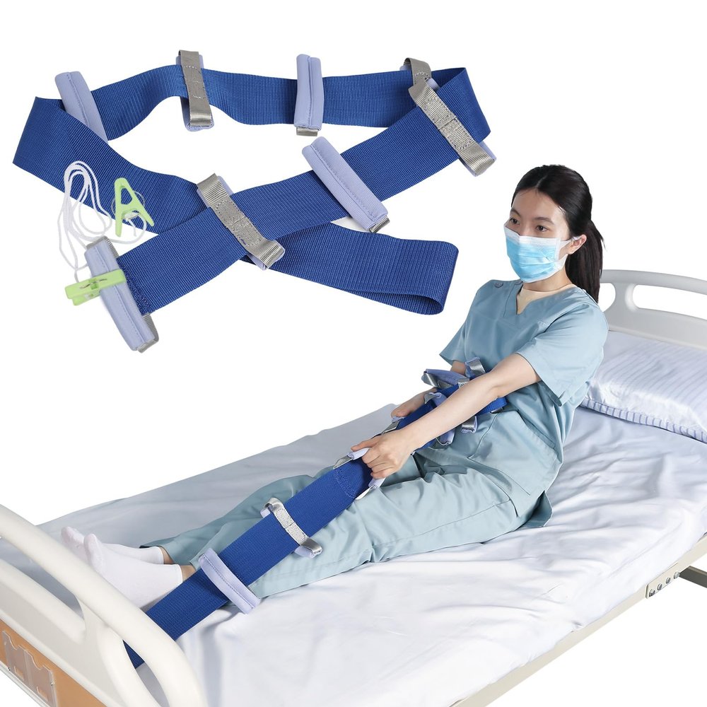 Ehucon Bed Ladder Assist Pull Ups Straps, Rope Ladder for Bed Assist with 8 Hand Loops (1pc,3 W x 65.35 H)