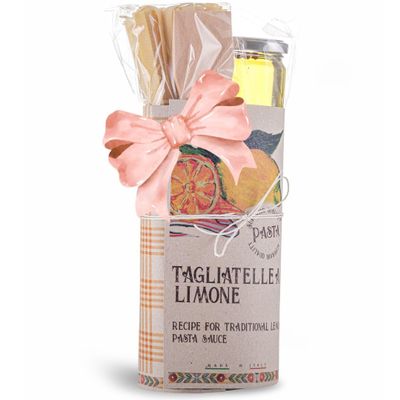 Artigiani dei Sapori Tagliatelle Pasta Gift Set with Zesty Lemon Sauce, Authentic Italian Gourmet Gift, 15.5 oz