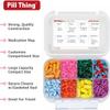 8 Time a Day Travel Sized Pill Case with Large Compartments and Airtight Seal, Adjustable Dividers, Silicone Gasket Waterproof Med Box, Numbered Stickers and Medication Map (Clear, 1 Pack) view 2