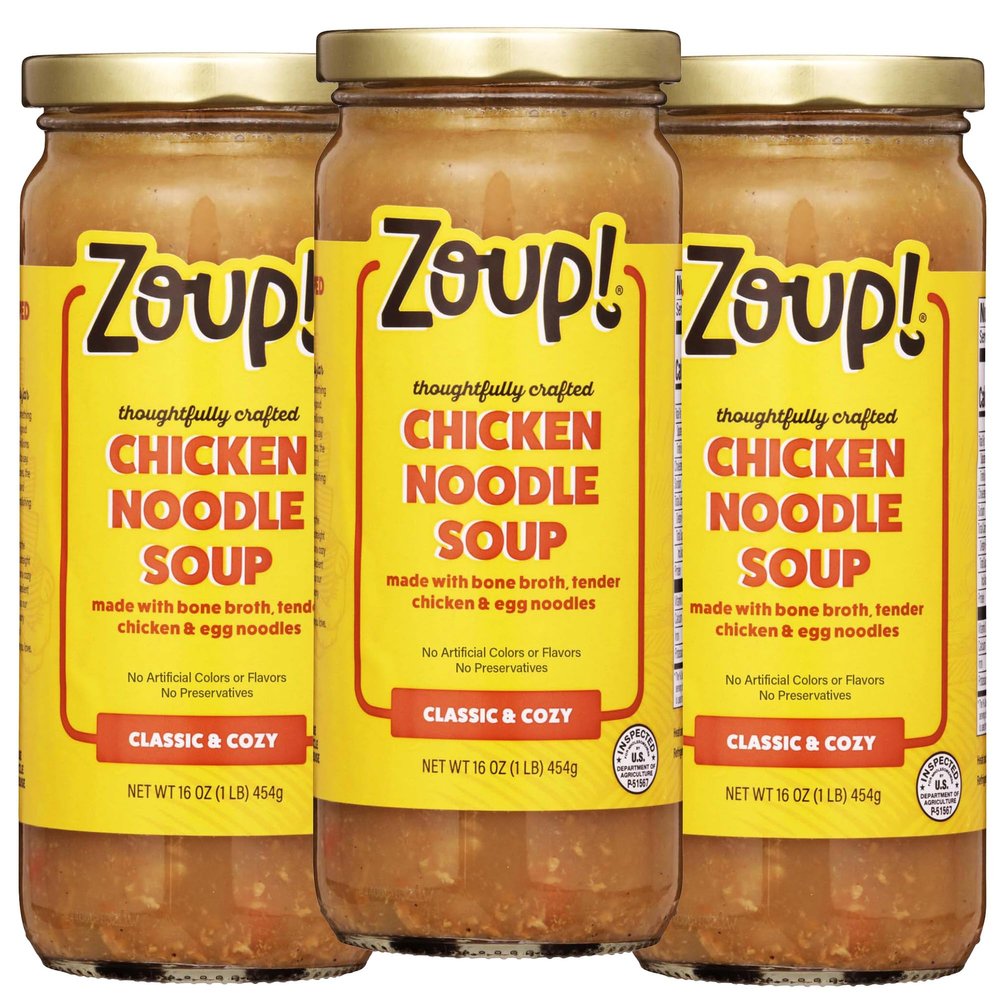 Chicken Noodle Soup by Zoup! - No Artificial Colors or Flavors, No Preservatives, Chicken Noodle Soup, 16 oz Ready to Serve (3 Pack)