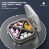ONTERATE Small Pill Case, Travel Pill Organizer, Small Pill Box, Pill Container for Purse 4 Compartments, Daily Compact Travel Medicine Holder for Vitamins Medication (Purple) view 3