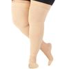 ABSOLUTE SUPPORT Wide Calves Thigh High Compression Socks for Women & Men 20-30mmHg - Unisex Plus Size Opaque Over Knee Stockings for Pregnant, Nursing, Sports, Travel, Flying - Beige, 4X-Large view 1