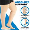 ABSOLUTE SUPPORT Wide Calves Thigh High Compression Socks for Women & Men 20-30mmHg - Unisex Plus Size Opaque Over Knee Stockings for Pregnant, Nursing, Sports, Travel, Flying - Beige, 4X-Large view 4