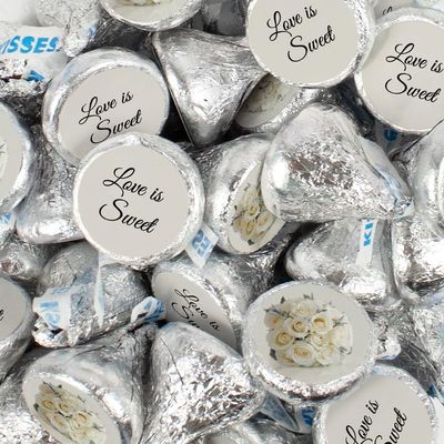 90 Pcs Wedding Candy Party Favors Milk Chocolate Kisses with Stickers - Floral