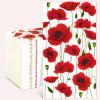 Homlouue 100PCS Red Poppies Floral Napkins, 3 Ply Guest Towels Disposable Bathroom, Floral Paper Napkins Disposable, Flower Party Paper Napkins Decorative for Spring Summer Fall Decorations view 1