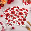 Homlouue 100PCS Red Poppies Floral Napkins, 3 Ply Guest Towels Disposable Bathroom, Floral Paper Napkins Disposable, Flower Party Paper Napkins Decorative for Spring Summer Fall Decorations view 2