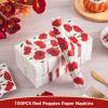 Homlouue 100PCS Red Poppies Floral Napkins, 3 Ply Guest Towels Disposable Bathroom, Floral Paper Napkins Disposable, Flower Party Paper Napkins Decorative for Spring Summer Fall Decorations view 4