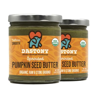 Dastony Organic Raw Sprouted Pumpkin Seed Butter, 8 oz | Only One Ingredient | Vegan, Paleo and Keto Friendly, Non GMO, Gluten-free - Pack of 2