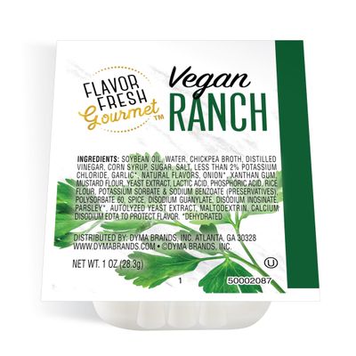Flavor Fresh Gourmet Vegan Ranch Dressing Cups - Dairy-Free Ranch Dressing for Dipping, Salads & Snacks - Convenient 100 Count, 1 oz Ready-to-Use Cups