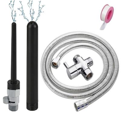 5Pcs Shower Enema System with 79 Inches Hose,Shower Douche Enema Kit with 2 Bathroom Handheld Nozzles and Regulator Knob for Men Women Cleaning,Enema Nozzle Kit Cleaner Attachment