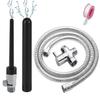 5Pcs Shower Enema System with 79 Inches Hose,Shower Douche Enema Kit with 2 Bathroom Handheld Nozzles and Regulator Knob for Men Women Cleaning,Enema Nozzle Kit Cleaner Attachment view 1