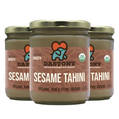 Dastony Organic Raw Sesame Tahini Seed Butter, 16 oz | Only One Ingredient | Vegan, Paleo and Keto Friendly, Non GMO, Gluten-free - Pack of 3