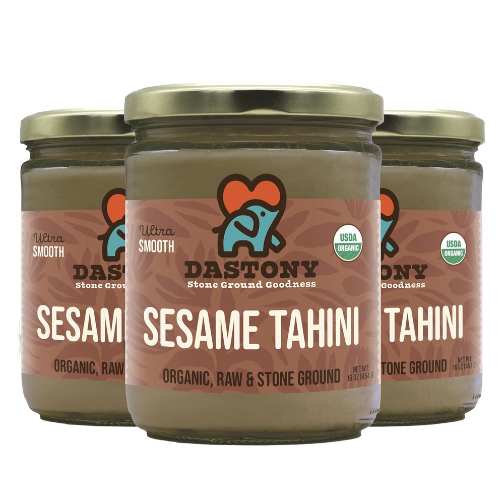 Dastony Organic Raw Sesame Tahini Seed Butter, 16 oz | Only One Ingredient | Vegan, Paleo and Keto Friendly, Non GMO, Gluten-free - Pack of 3