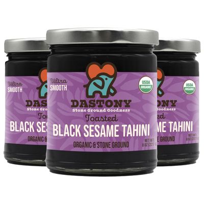 Dastony Organic Raw Black Sesame Butter, 8 oz | Only One Ingredient | Vegan, Paleo and Keto Friendly, Non GMO, Gluten-free - Pack of 3