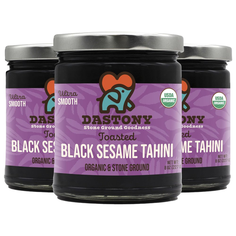 Dastony Organic Raw Black Sesame Butter, 8 oz | Only One Ingredient | Vegan, Paleo and Keto Friendly, Non GMO, Gluten-free - Pack of 3