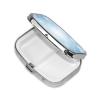 White Snow Print Pill Box 2 Compartment Small Pill Case with Mirror Pill Organizer Portable Medicine Pillbox for Travel Pocket Purse view 2