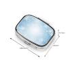 White Snow Print Pill Box 2 Compartment Small Pill Case with Mirror Pill Organizer Portable Medicine Pillbox for Travel Pocket Purse view 3