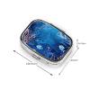 VTCTOASY Underwater Sea Pattern Print Pill Box 2 Compartment Small Pill Case with Mirror Pill Organizer Portable Medicine Pillbox for Travel Pocket Purse, Black view 3