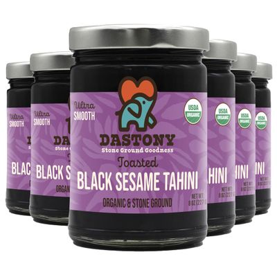 Dastony Organic Raw Black Sesame Butter, 8 oz | Only One Ingredient | Vegan, Paleo and Keto Friendly, Non GMO, Gluten-free - Pack of 6