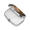Two Lions Print Pill Box 2 Compartment Small Pill Case with Mirror Pill Organizer Portable Medicine Pillbox for Travel Pocket Purse view 2