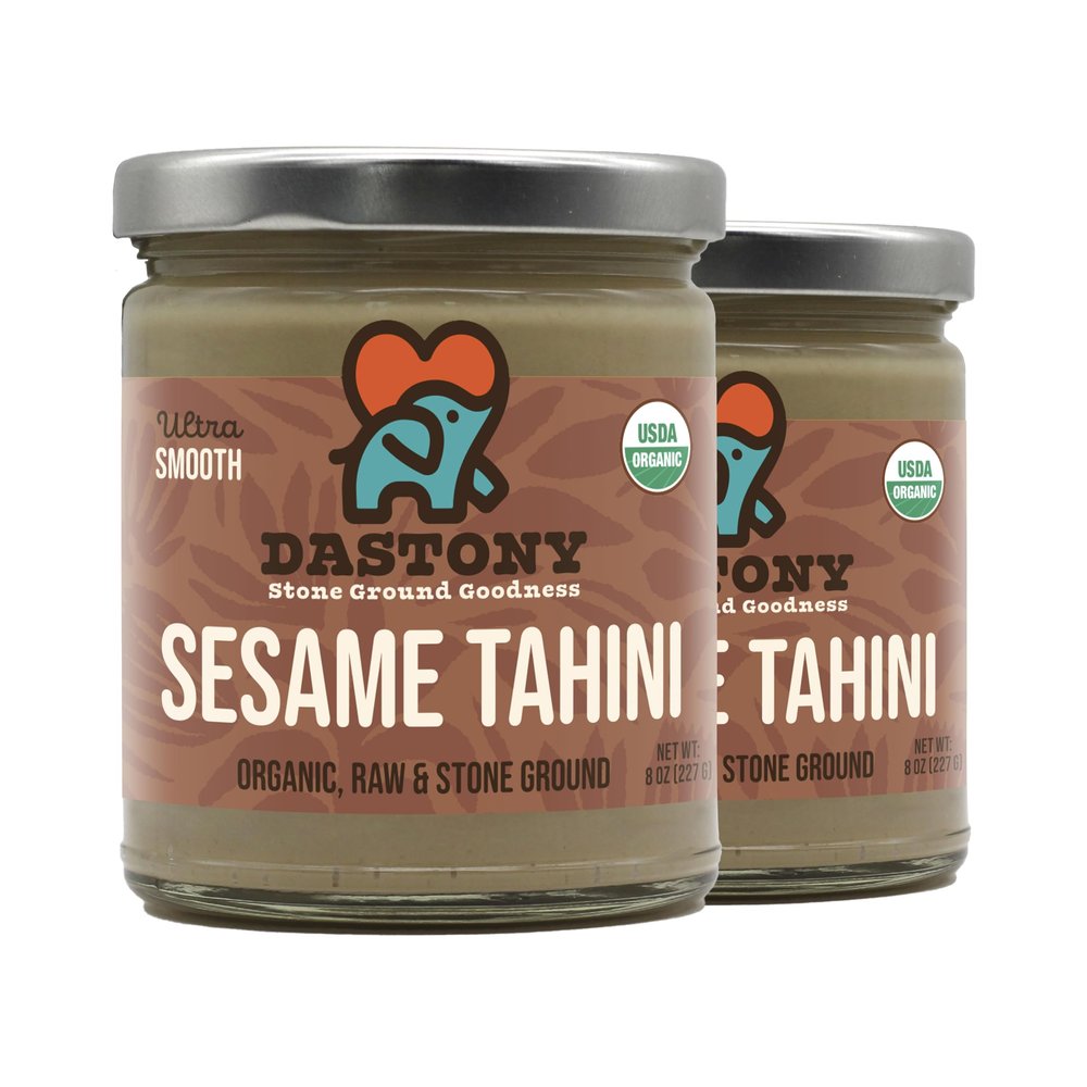 Dastony Organic Raw Sesame Tahini Seed Butter, 8 oz | Only One Ingredient | Vegan, Paleo and Keto Friendly, Non GMO, Gluten-free - Pack of 2