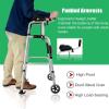 Upright Rollator Walker with Seat & Armrest Foldable Lightweight, Portable Adjustable Height Rolling Walker for Elderly/Disabled, Load 220lbs (Size : 2 Wheels) Feito na China view 4