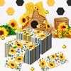 100Pcs Sunflower Napkins Disposable Bee Napkins Guest Hand Towels for Bathroom Disposable Flower Hand Towels Kitchen Birthday Wedding Decorative Party view 3
