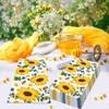 100Pcs Sunflower Napkins Disposable Bee Napkins Guest Hand Towels for Bathroom Disposable Flower Hand Towels Kitchen Birthday Wedding Decorative Party view 4